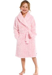 Rebelle kinderbadjas fleece fluffy - roze-116