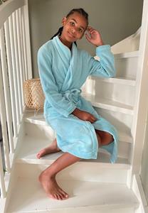 relaxcompany Lichtblauwe kinderbadjas fleece-134/140 (L)