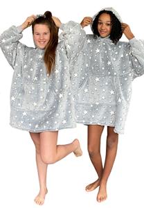 Badjas Glow in the Dark kindersnuggie fleece met hoodie