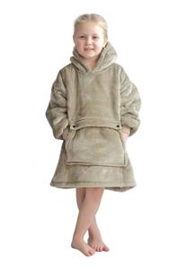 badrock Draagbare deken met capuchon & mouwen - klein kind - khaki