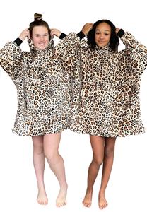 badrock Draagbare deken met capuchon & mouwen - kind - leopard