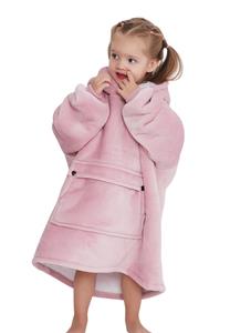 Badjas Roze kindersnuggie fleece - mt. 104 t/m 134