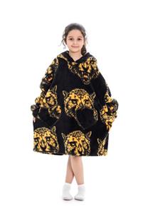 Badjas Kindersnuggie fleece met hoodie - tijgerkop