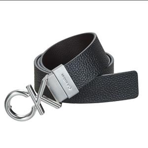 Calvin Klein Leren riem ADJ/REV CK METAL