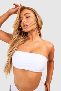 Boohoo Essentials Bandeau Bikini Top, White