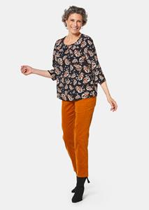 goldnerfashion Blouse met bloemenprint - zwart / gebloemd -