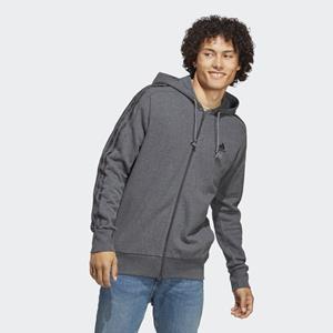 adidas Essentials French Terry 3-Stripes Hooded Jacket grau Größe L