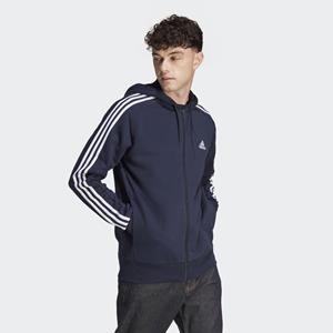 adidas Essentials French Terry 3-Streifen Hooded Jacket blau/weiss Größe L