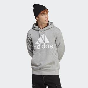 adidas Essentials Big Logo FT Hoodie grau/weiss Größe S