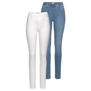 Flashlights Jeggings strakke pasvorm, skinny jeans, used-look-wassing, hoge taille (Set van 2)