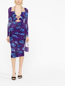 versacejeanscouture Versace Jeans Couture Midi-jurk met bloemenprint - Paars
