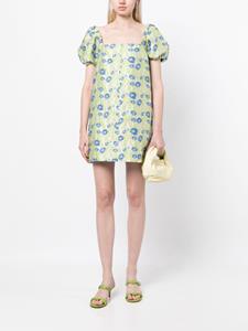GANNI Mini-jurk met bloemjacquard - Wit