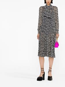 Versace Midi-jurk met logoprint - Zwart