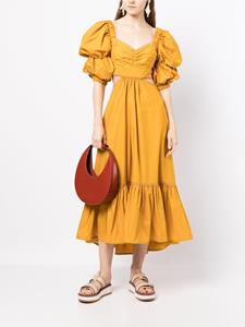 silviatcherassi Silvia Tcherassi Midi-jurk met pofmouwen - Geel