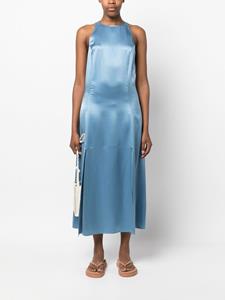 louloudesaison LouLou de Saison Midi jurk met satijnen afwerking - Blauw
