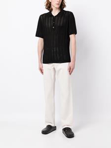 Corridor Opengebreid poloshirt - Zwart