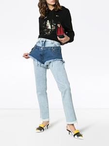 natashazinko Natasha Zinko gelaagde high waist korte jeans - Blauw
