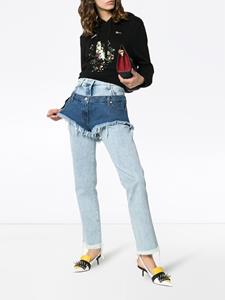 Natasha Zinko gelaagde high waist korte jeans - Blauw