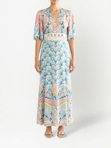 ETRO Midi-jurk met V-hals - Blauw