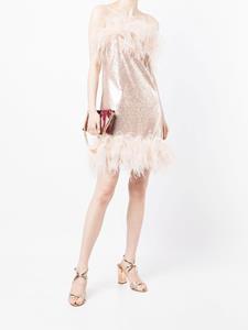 gilda&pearl Gilda & Pearl Mini-jurk met afwerking van veren - Roze