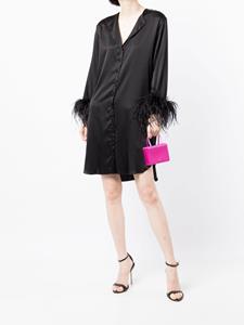 gilda&pearl Gilda & Pearl Blousejurk met veren afwerking - Zwart