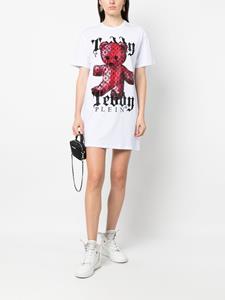 philippplein Philipp Plein T-shirtjurk verfraaid met kristallen - Wit