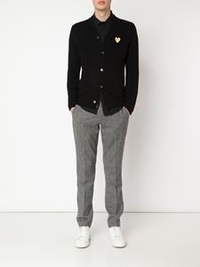 embroidered heart cardigan - Zwart