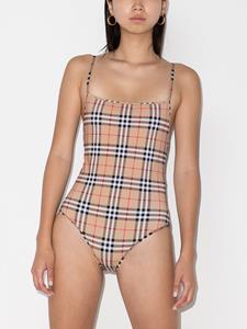 Burberry Badpak met vintage ruit - Beige