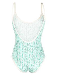 Moncler Badpak met logoprint - Groen