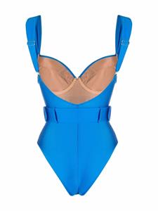 Noire Swimwear Badpak met ceintuur - Blauw
