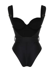 Noire Swimwear Badpak met ceintuur - Zwart