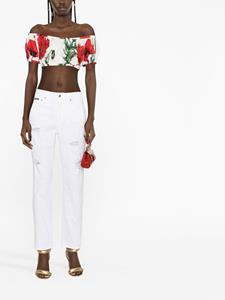 dolce&gabbana Dolce & Gabbana Gerafelde jeans - Wit