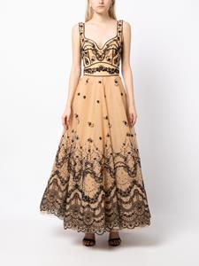 saiidkobeisy Saiid Kobeisy Jurk met geborduurde bloemen - Beige