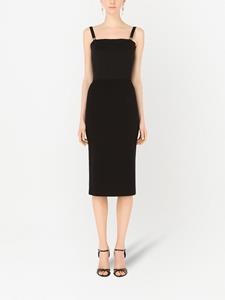 Dolce & Gabbana Mouwloze midi-jurk met logo-applicatie - Zwart