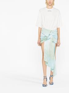 Off-White Mini-jurk met gedrapeerde rok - Wit