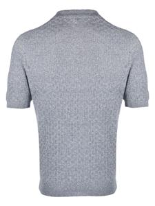 split-neck polo shirt - Blauw