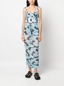 Midi-jurk met print - Blauw