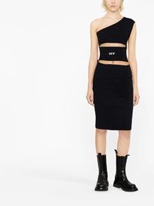 Off-White Uitgesneden midi-jurk - Zwart