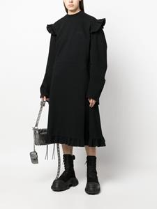 VETEMENTS Midi-jurk met ruches - Zwart