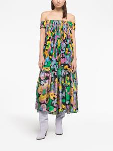 azfactory AZ FACTORY x Lutz Huelle off-shoulder midi-jurk - Roze
