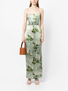 Midi-jurk met bloemenprint - Groen