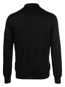 Barba Gebreid poloshirt - Zwart