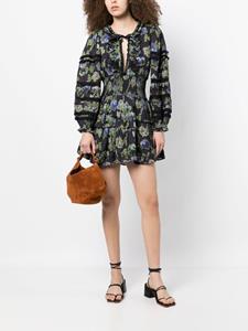 LoveShackFancy Mini-jurk met print - Blauw
