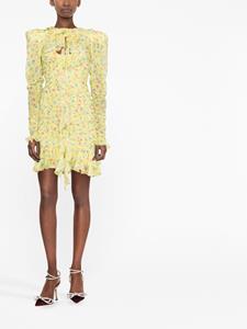 Alessandra Rich Mini-jurk met bloemenprint - Geel