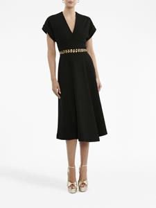 Tweed midi-jurk - Zwart