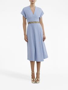 Rebecca Vallance Carine tweed midi-jurk - Blauw