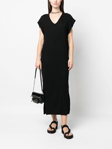 thomkrom Thom Krom Midi-jurk met V-hals - Zwart