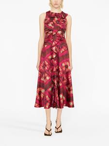 Ulla Johnson Othella graphic-print silk midi dress - Roze