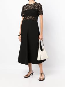 Goen.J Midi-jurk met macramé vlak - Zwart