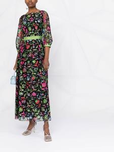 emporioarmani Emporio Armani Jurk met geborduurde bloemen - Zwart